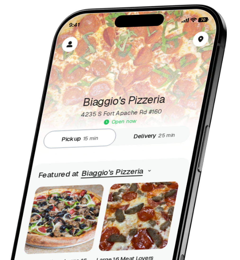 Biaggio's Pizzeria app preview