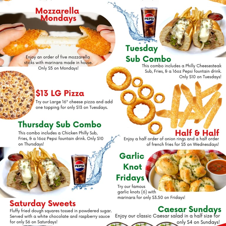 Biaggio's Pizzeria Daily Specials 