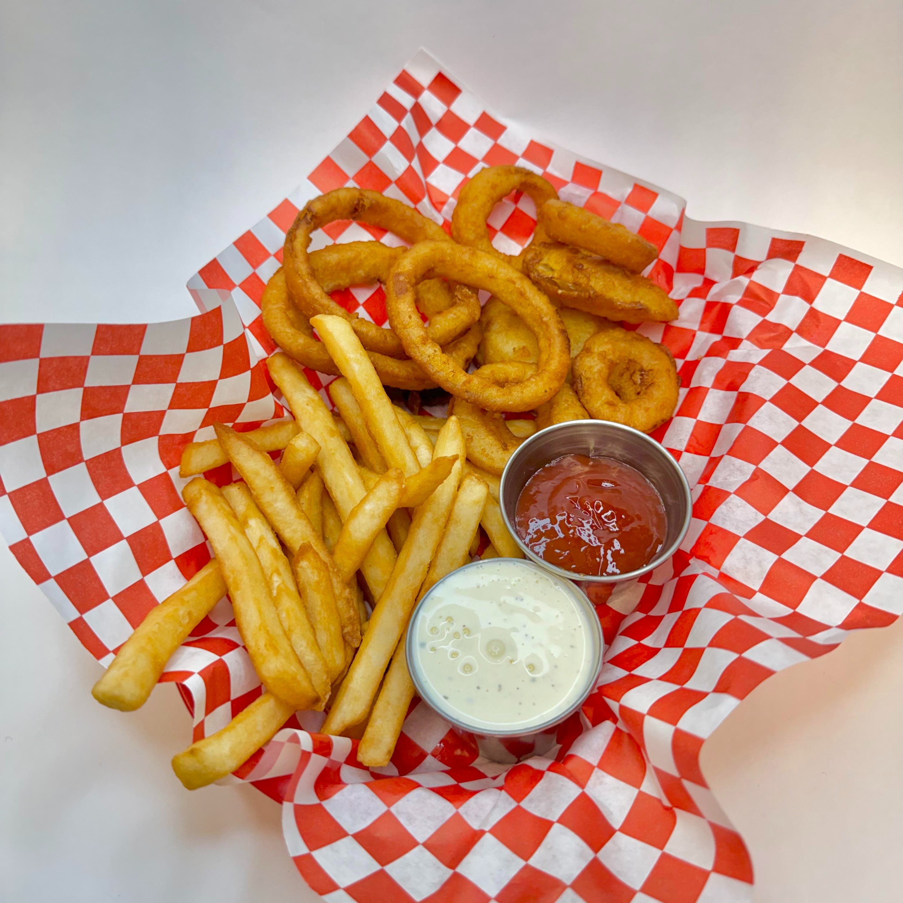 $5 Fries & Onion Rings.