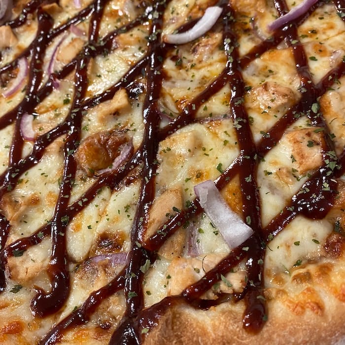 BBQ Chicken Pizza.