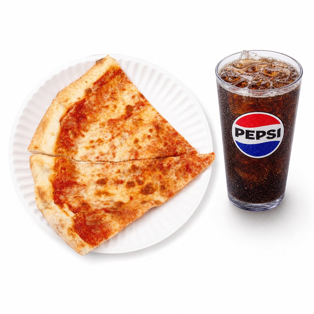 2 Slices of Cheese Pizza.